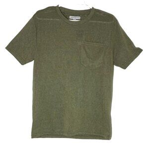 AND NOW THIS, short-sleeved pullover, for men, green, polyester, size S.